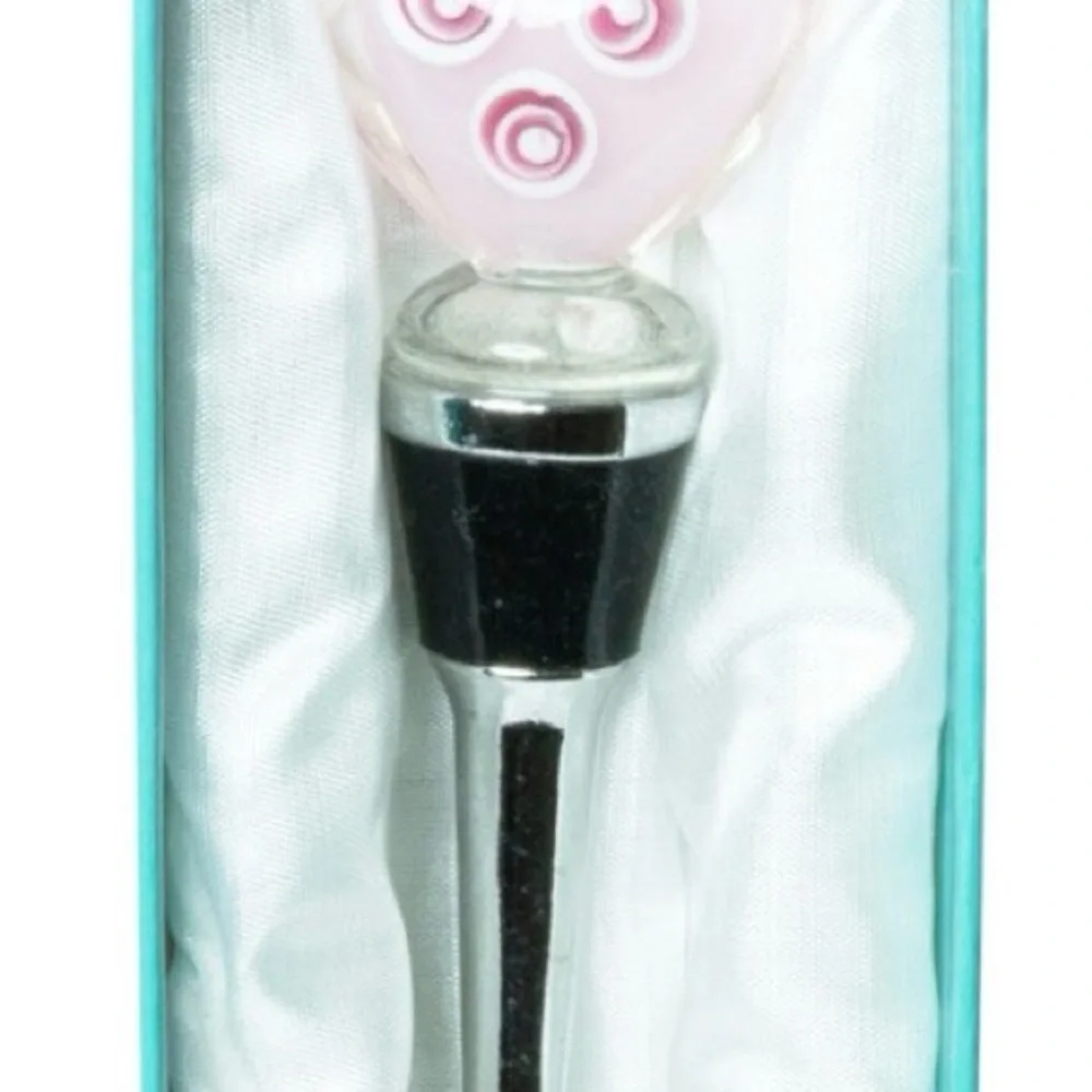 Glass Heart Wine Stopper NWOT